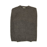 Mens 100% Shetland Ragg Wool Round Neck Knit Jumper Pullover Crew Sweater - Charcoal (29) - L