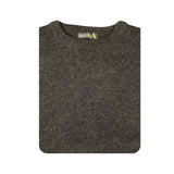 Mens 100% Shetland Ragg Wool Round Neck Knit Jumper Pullover Crew Sweater - Charcoal (29) - XXL