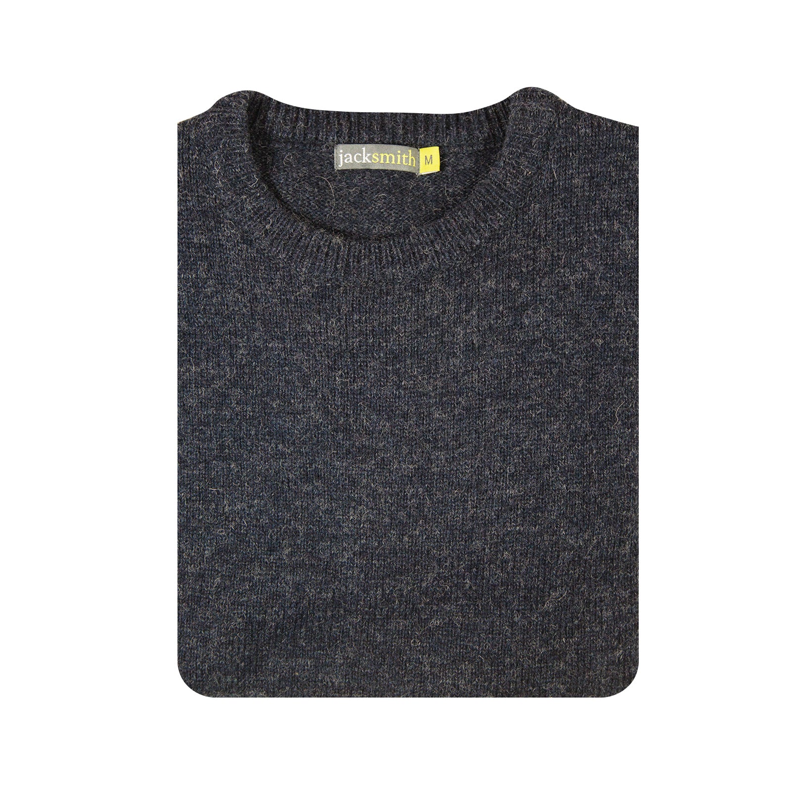 100% SHETLAND RAGG WOOL CREW Round Neck Knit JUMPER Pullover Mens Sweater Knitted - Navy - 6XL