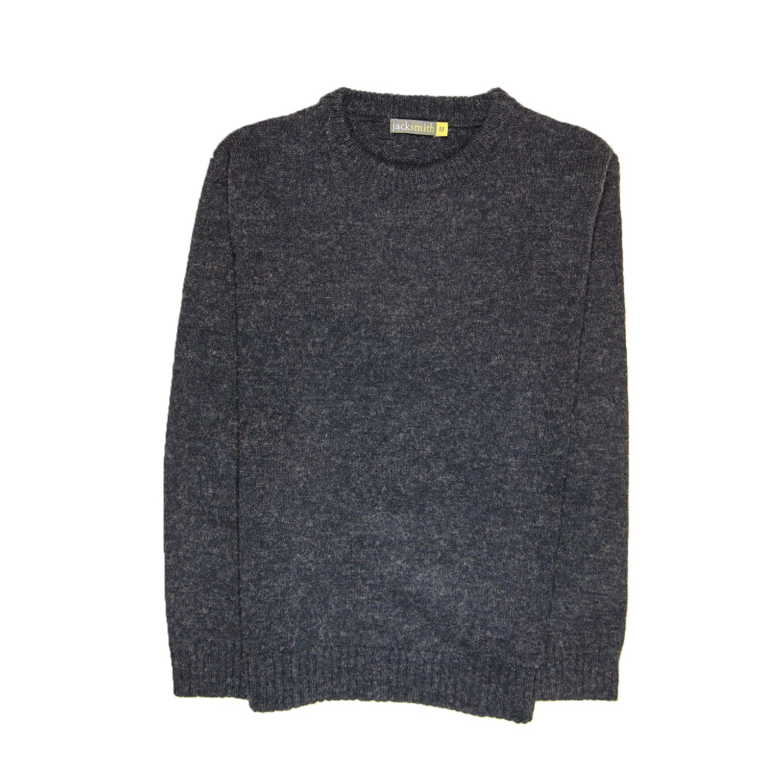 100% SHETLAND RAGG WOOL CREW Round Neck Knit JUMPER Pullover Mens Sweater Knitted - Navy - 6XL