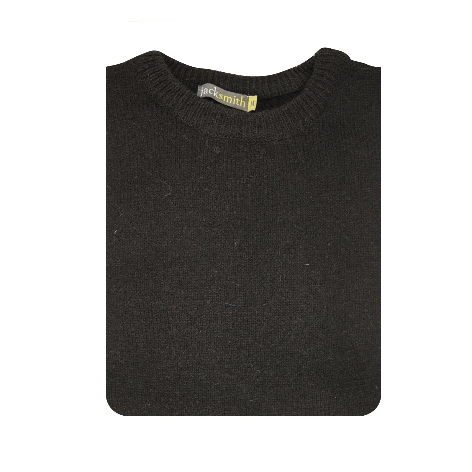 Men's Sweats & Trackpants: 100% SHETLAND RAGG WOOL CREW Round Neck Knit JUMPER Pullover Mens Sweater Knitted - Plain Black - XL