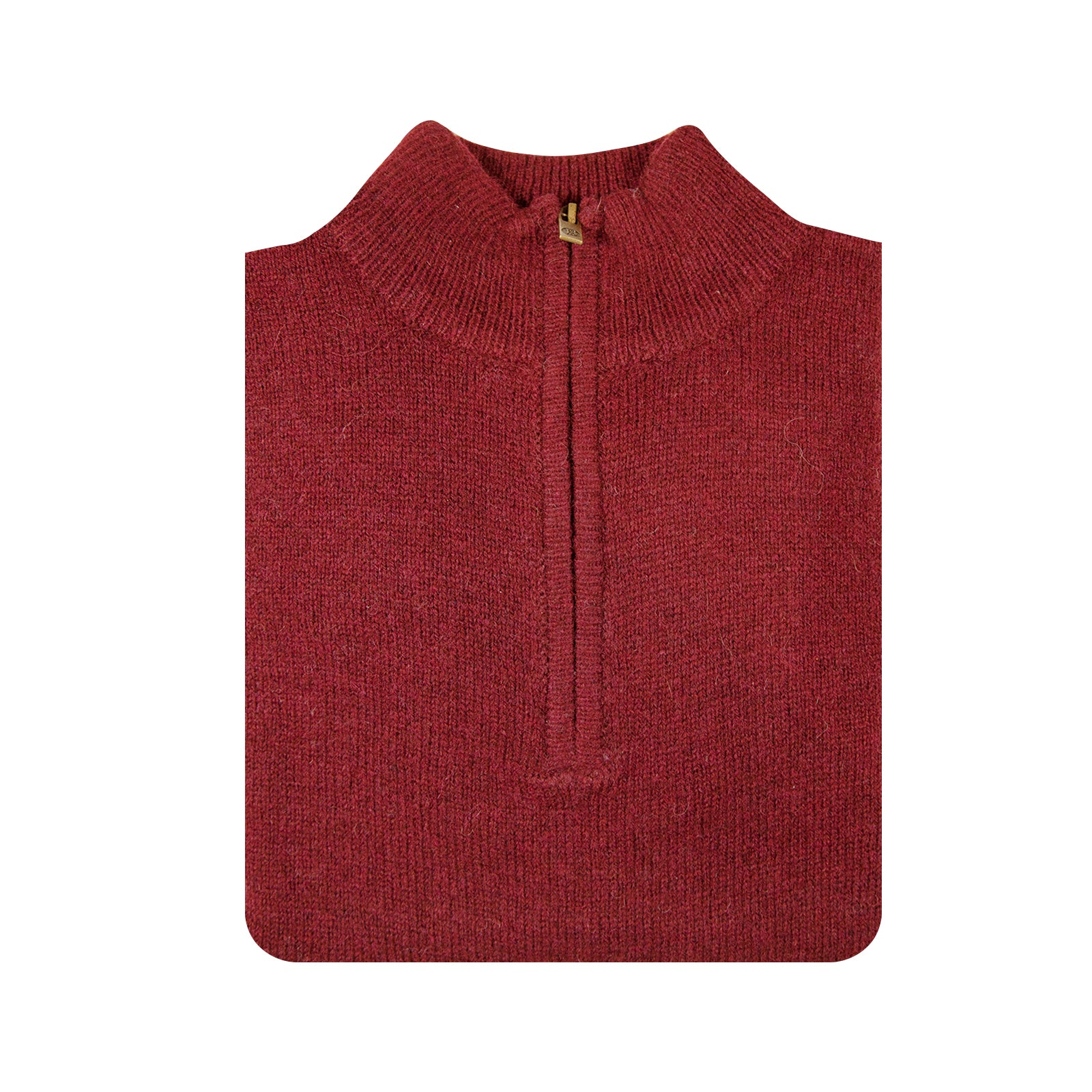 Men's Sweats & Trackpants: 100% SHETLAND RAGG WOOL Half Zip Up Knit JUMPER Pullover Mens Sweater Knitted - Burgundy - M