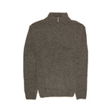 100% SHETLAND RAGG WOOL Half Zip Up Knit JUMPER Pullover Mens Sweater Knitted - Charcoal (29) - 6XL