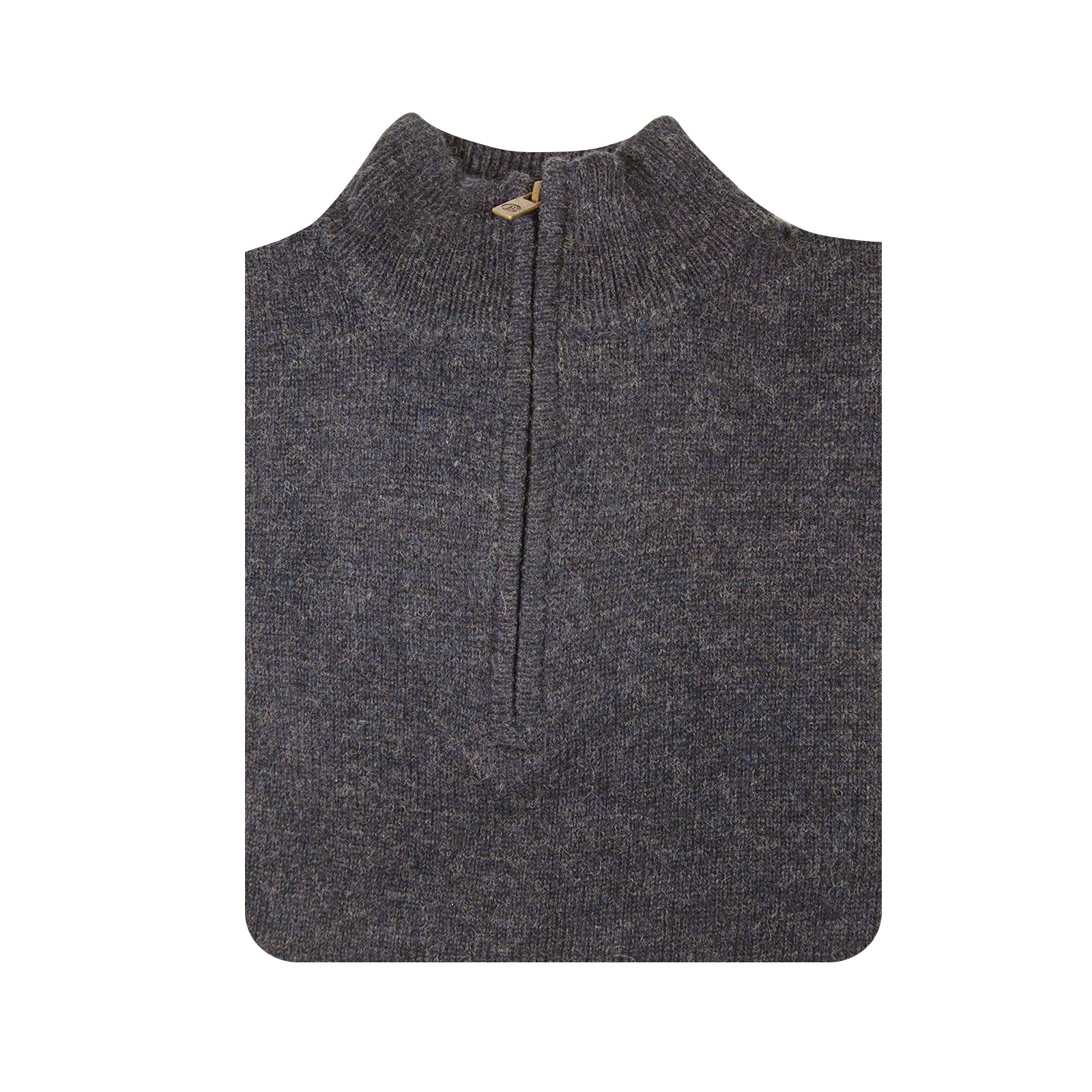 100% SHETLAND RAGG WOOL Half Zip Up Knit JUMPER Pullover Mens Sweater Knitted - Denim Blue - XXL