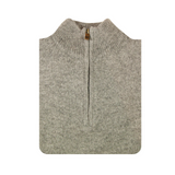 100% SHETLAND RAGG WOOL Half Zip Up Knit JUMPER Pullover Mens Sweater Knitted - Grey (21) - M
