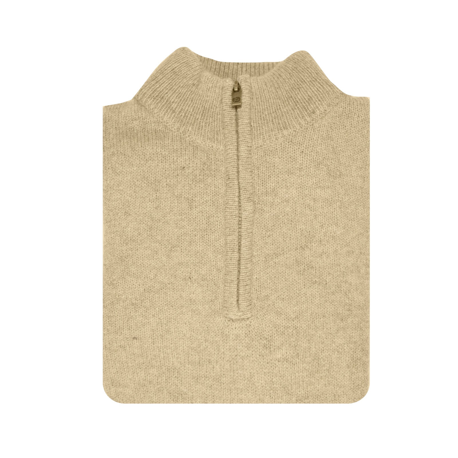 100% SHETLAND RAGG WOOL Half Zip Up Knit JUMPER Pullover Mens Sweater Knitted - Oat Marle - 5XL