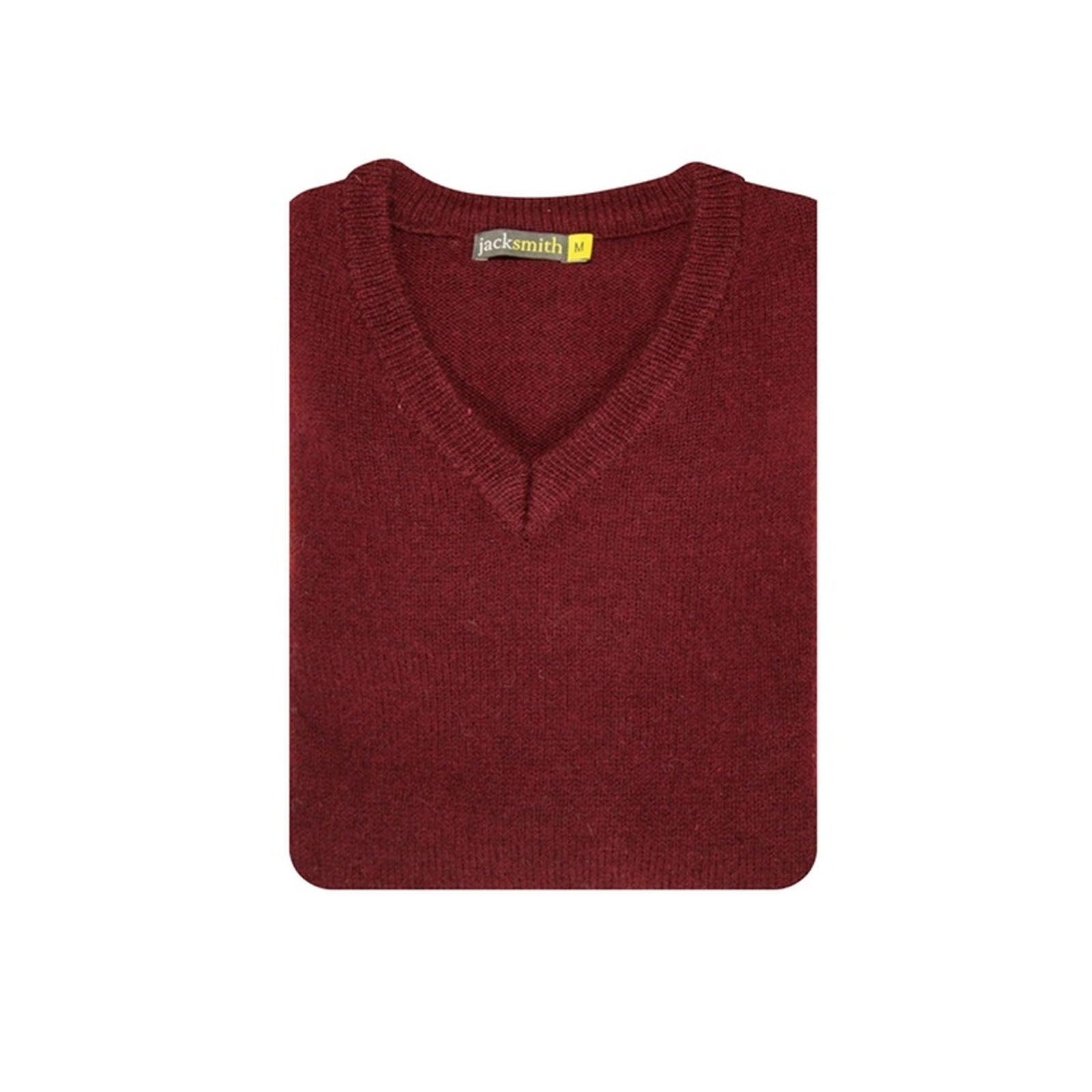 Men's Sweats & Trackpants: 100% Shetland Ragg Wool V Neck Knit Jumper Pullover Mens Sweater Knitted - Burgundy - L