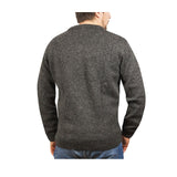 100% Shetland Ragg Wool V Neck Knit Jumper Pullover Mens Sweater Knitted - Charcoal (29) - 3XL