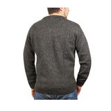 100% Shetland Ragg Wool V Neck Knit Jumper Pullover Mens Sweater Knitted - Charcoal (29) - S