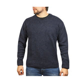 100% Shetland Ragg Wool V Neck Knit Jumper Pullover Mens Sweater Knitted - Navy (45) - 3XL