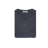 100% Shetland Ragg Wool V Neck Knit Jumper Pullover Mens Sweater Knitted - Navy (45) - 3XL