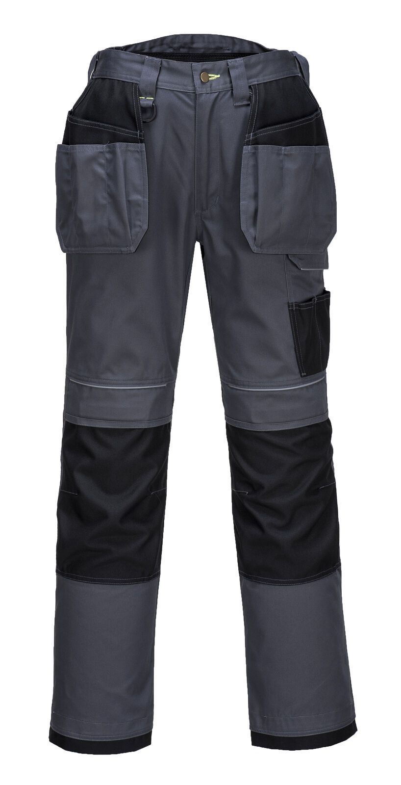 Tradies Cargo Pants Holster Work Trousers Pants w Free Kneepads Workwear Safety - Grey/Black