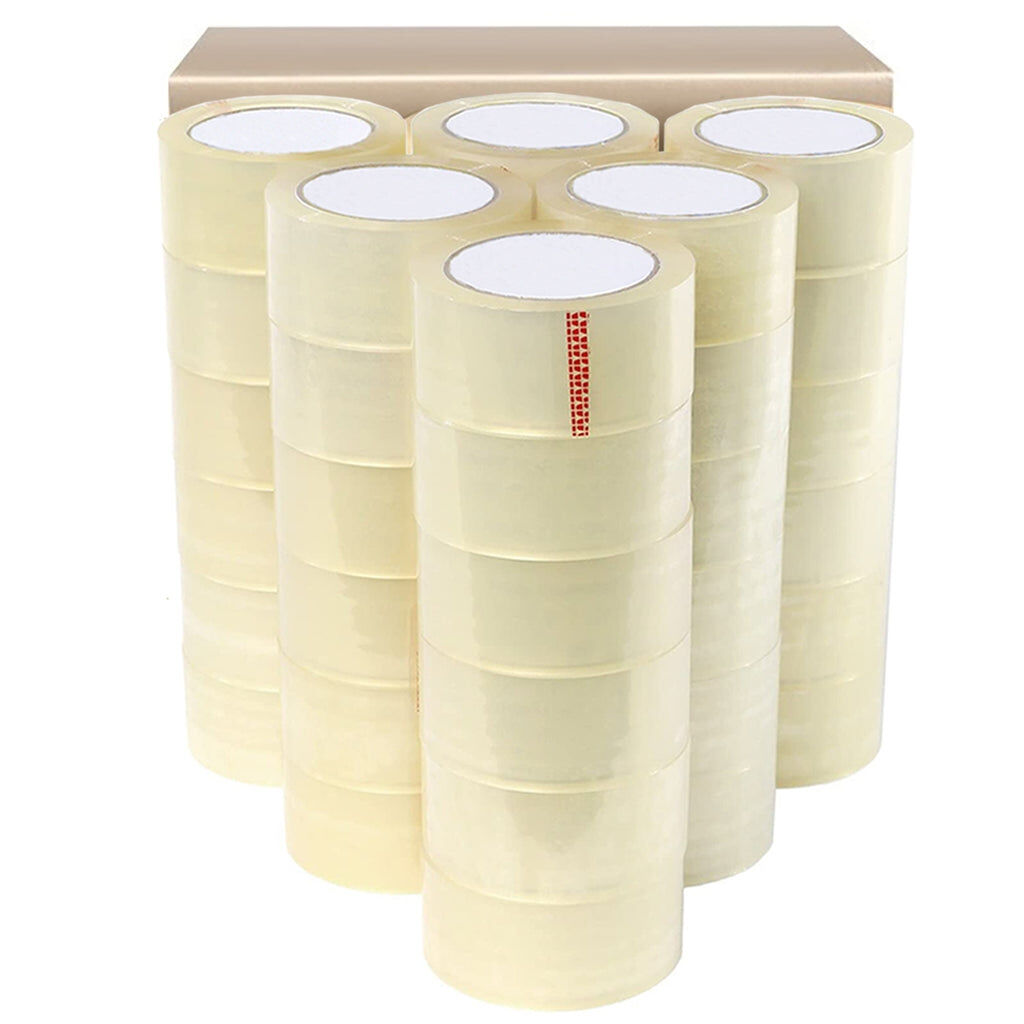 36x 100m Rolls Silent Clear Heavy Duty Packing Packaging Low Noise Tape (48mm Width) Bulk