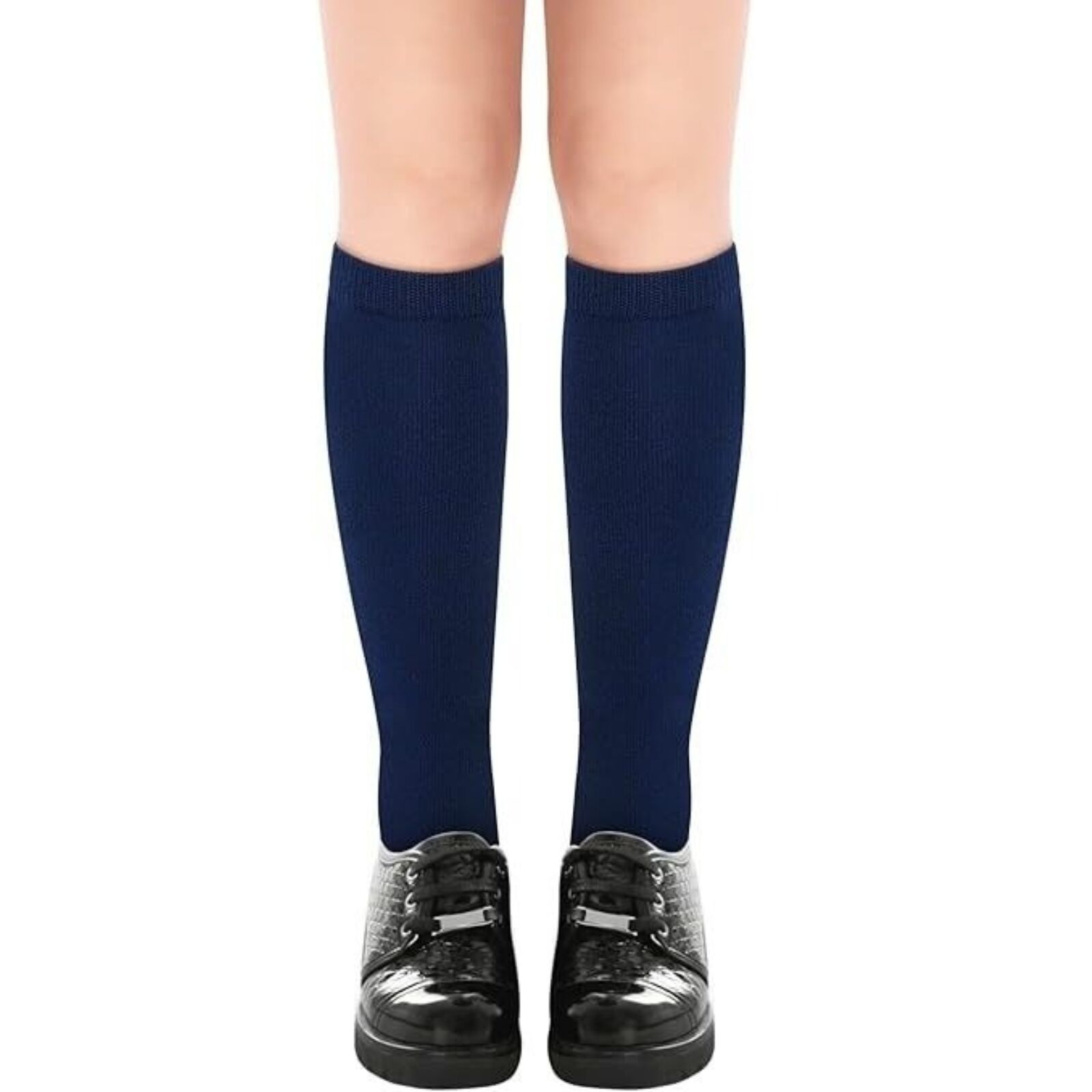 Boy's Shoes: 1x Pair School Uniform Knee High Socks Cotton Rich Girls Boys Kids - Navy - 9-12 (5-8 Years Old)