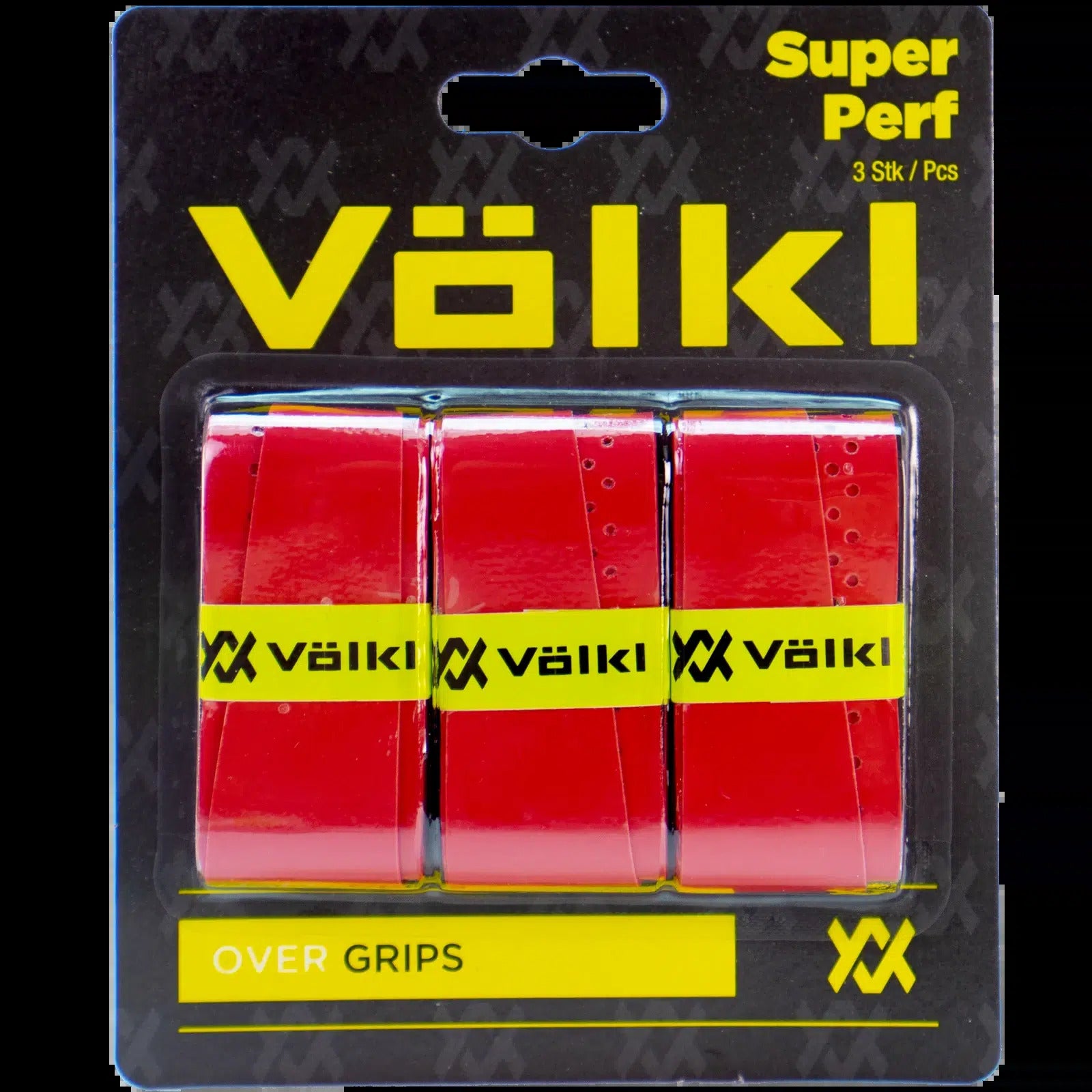 Tennis: Volkl Super Perf Over Grip Overgrip Tennis Squash Badminton - 3 Pack - Red