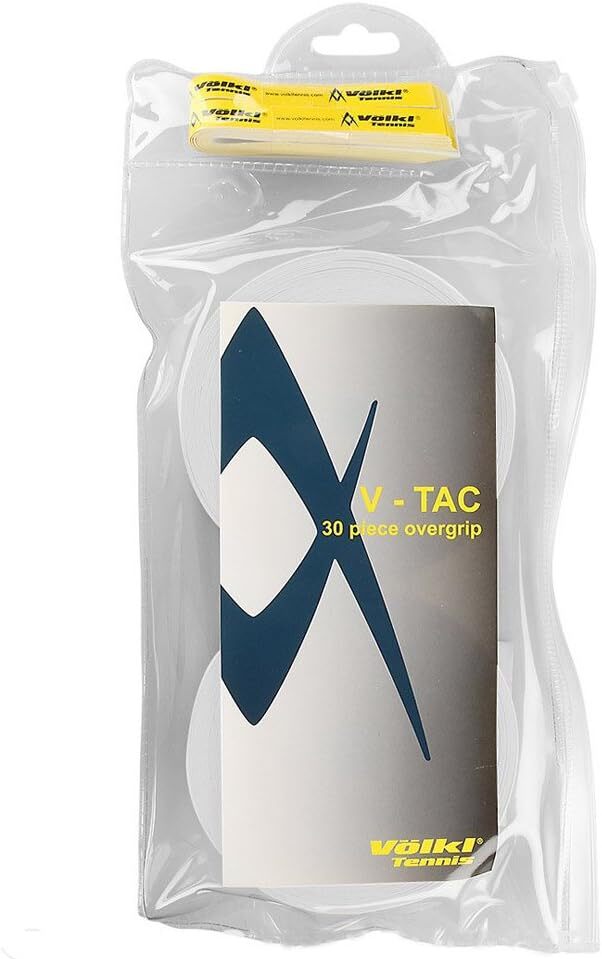 Tennis: Volkl V-Tac Overgrips Bulk Tennis Badminton Squash Over Grip - White (30 Pack)