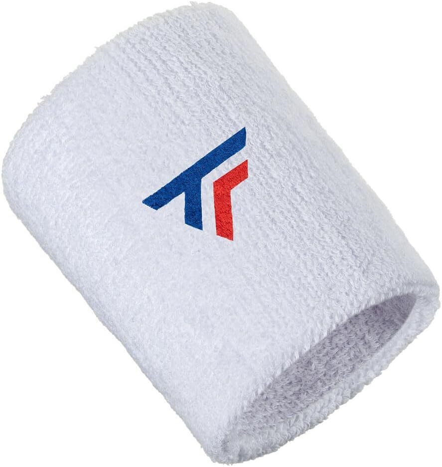 Tennis: Tecnifibre Tennis XL Wristband Wrist Bands Sweatband Sport Squash Cotton - White