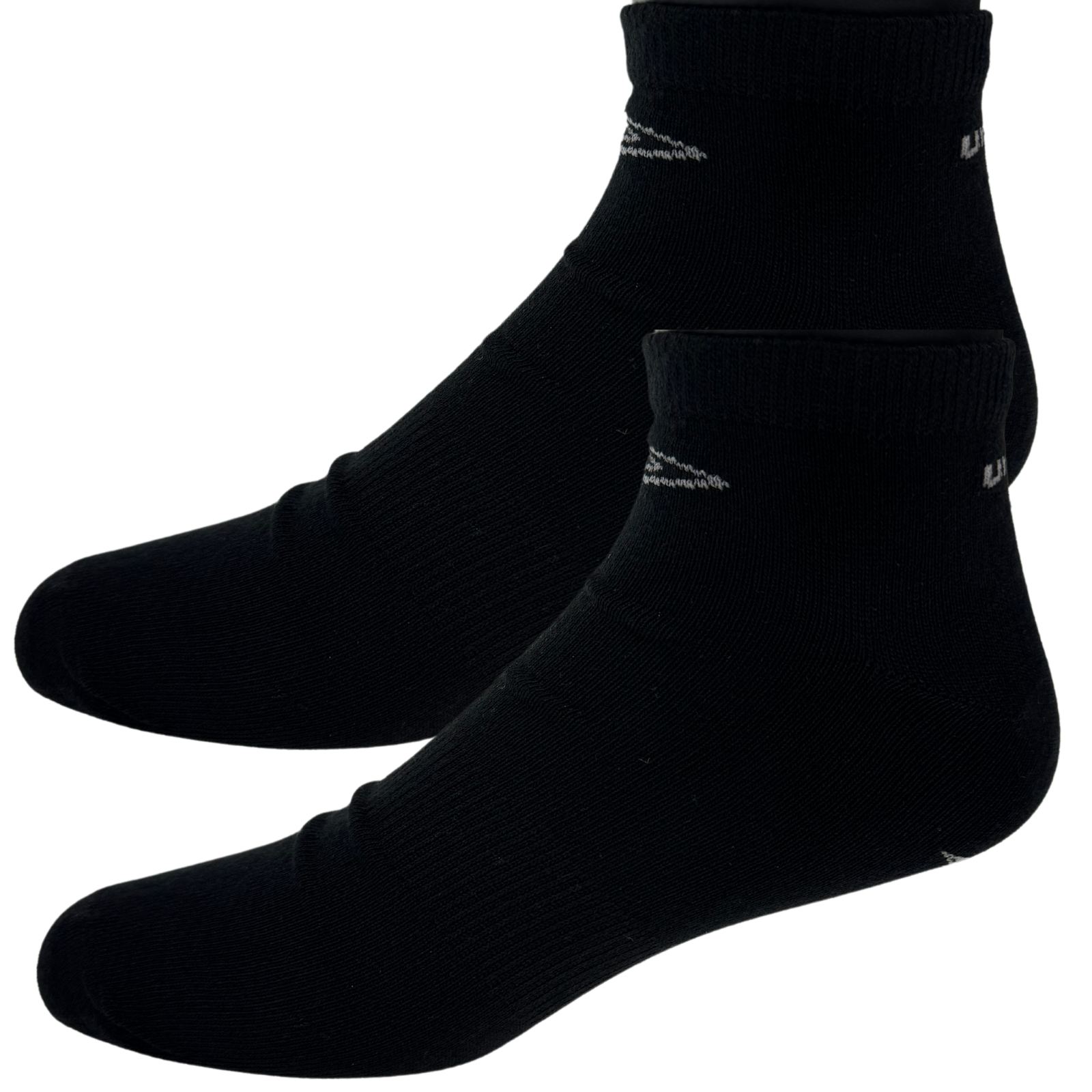 Men's Underwear & Socks: Umbro Mens Trainer Ankle Socks - Black - 1 Pack of 3 Pairs - EU 39-42