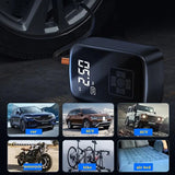 Bicycle Parts: Rechargeable Car Tire Bike Air Pump Tire Inflator Portable Compressor Digital Cordles