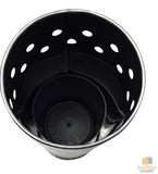 Toilet Brushes & Holders: Toilet Brush Holder Metal Stainless Steel Bathroom Set Handle Round Cover Clean