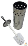 Toilet Brushes & Holders: Toilet Brush Holder Metal Stainless Steel Bathroom Set Handle Round Cover Clean