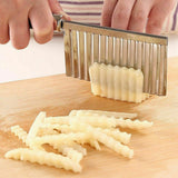 Kitchen Utensils: LARGE RIPPLE JELLY KNIFE Stainless Steel Blade Potato Crinkle Wavy Cutter Slicer