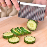 Kitchen Utensils: LARGE RIPPLE JELLY KNIFE Stainless Steel Blade Potato Crinkle Wavy Cutter Slicer