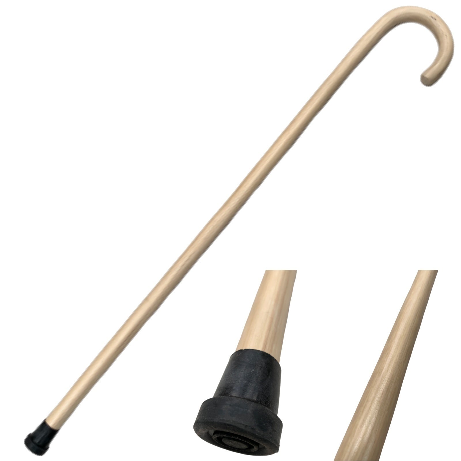 Supports & Braces: 93cm WOODEN WALKING STICK Wood Cane Pole Carved Varnished Deluxe Sturdy - Beige