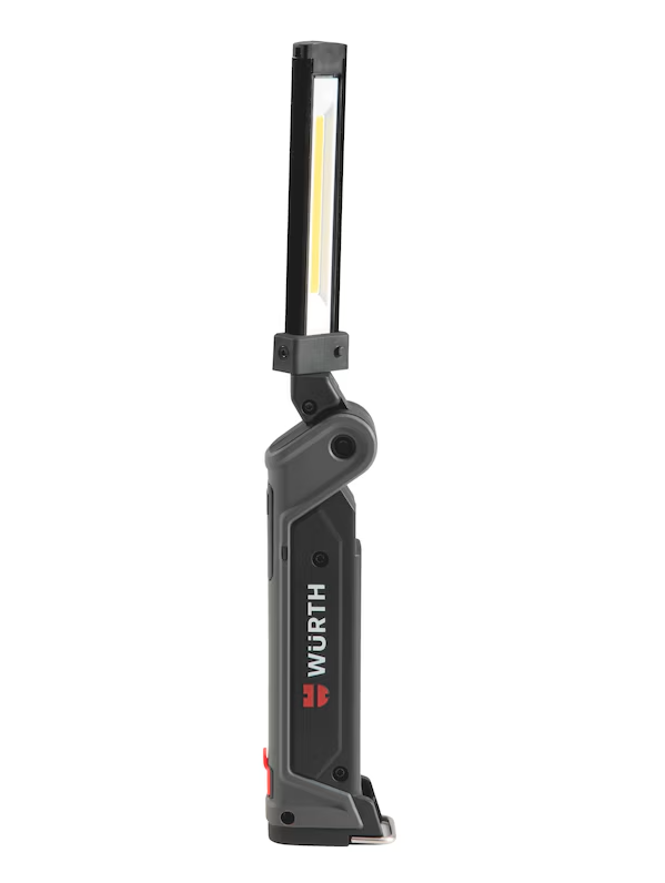 Wurth Cordless LED Handheld Work Lamp ERGOPOWER BEND+ â€“ 700 Lumen, Folding Head, USB Rechargeable