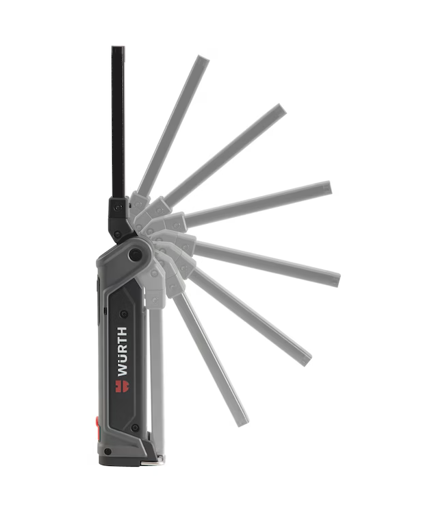 Wurth Cordless LED Handheld Work Lamp ERGOPOWER BEND+ â€“ 700 Lumen, Folding Head, USB Rechargeable