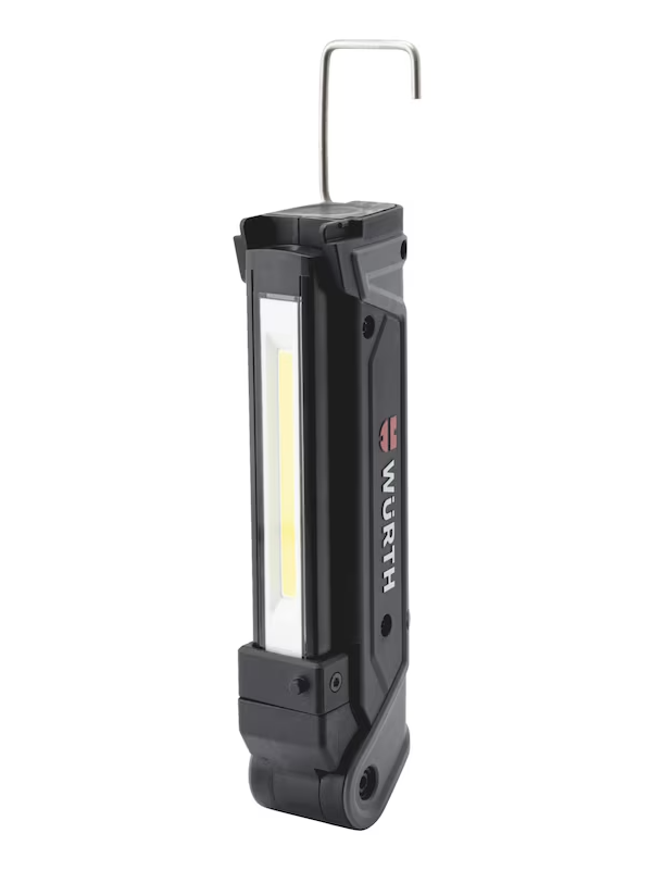 Wurth Cordless LED Handheld Work Lamp ERGOPOWER BEND+ â€“ 700 Lumen, Folding Head, USB Rechargeable