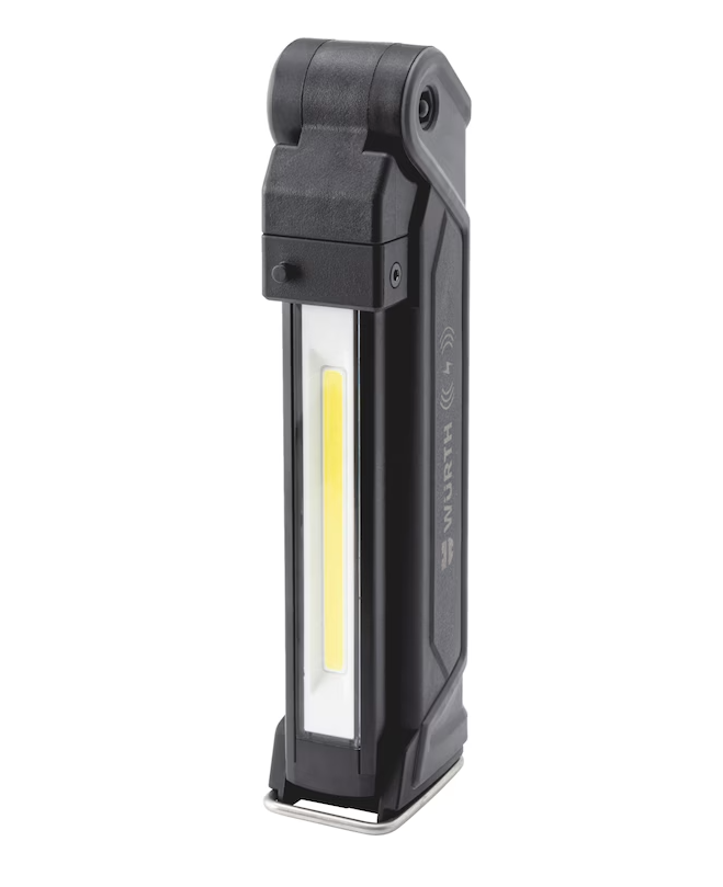 Wurth Cordless LED Handheld Work Lamp ERGOPOWER BEND+ â€“ 700 Lumen, Folding Head, USB Rechargeable