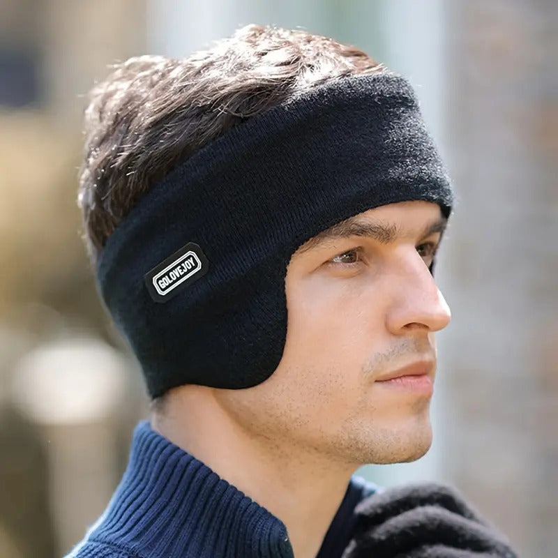 Men's Hats & Caps: Warm Mens Winter Earmuffs Ear Cover Protection Running Headband in Black