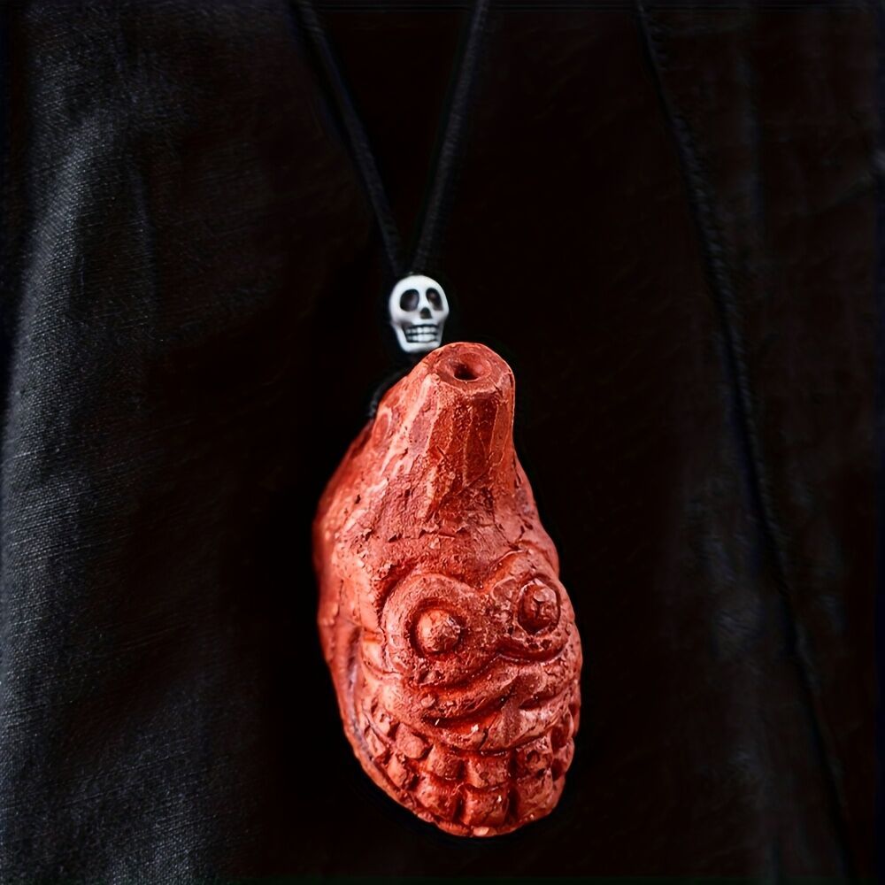 Aztec Death Whistle 7cm Red Emergency Safety and Halloween Ehecachichtli