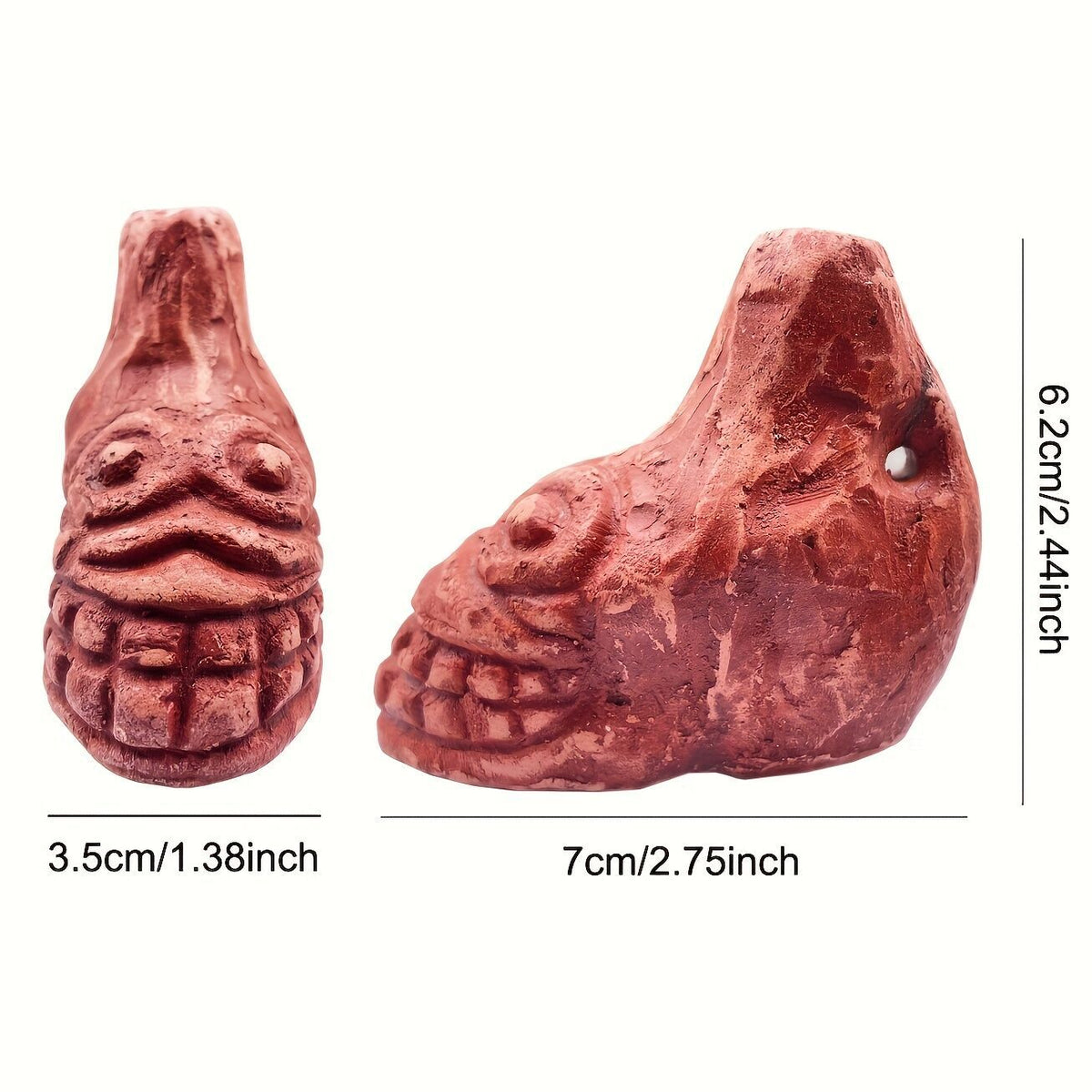 Aztec Death Whistle 7cm Red Emergency Safety and Halloween Ehecachichtli