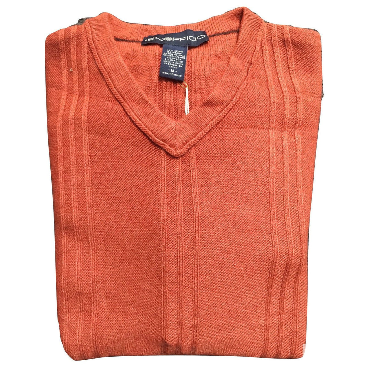 ExOfficio Mens Soy'r V-Neck Knit Sweater Jumper Pullover Eco Wool Warm Quick Dry
