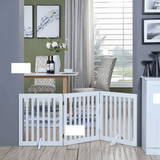 Cat & Dog Flaps: Three Panel Freestanding Dog Gate, White