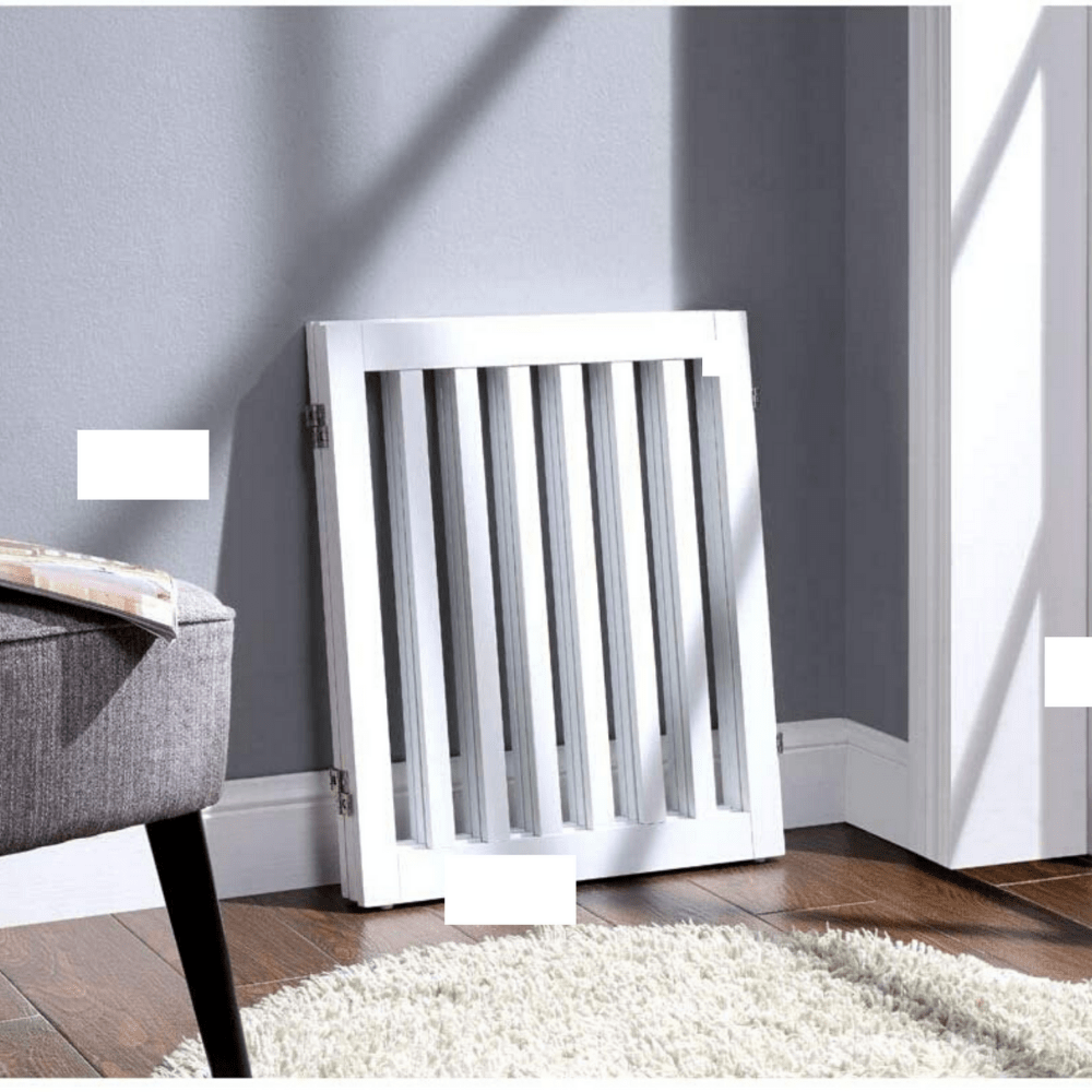 Cat & Dog Flaps: Three Panel Freestanding Dog Gate, White