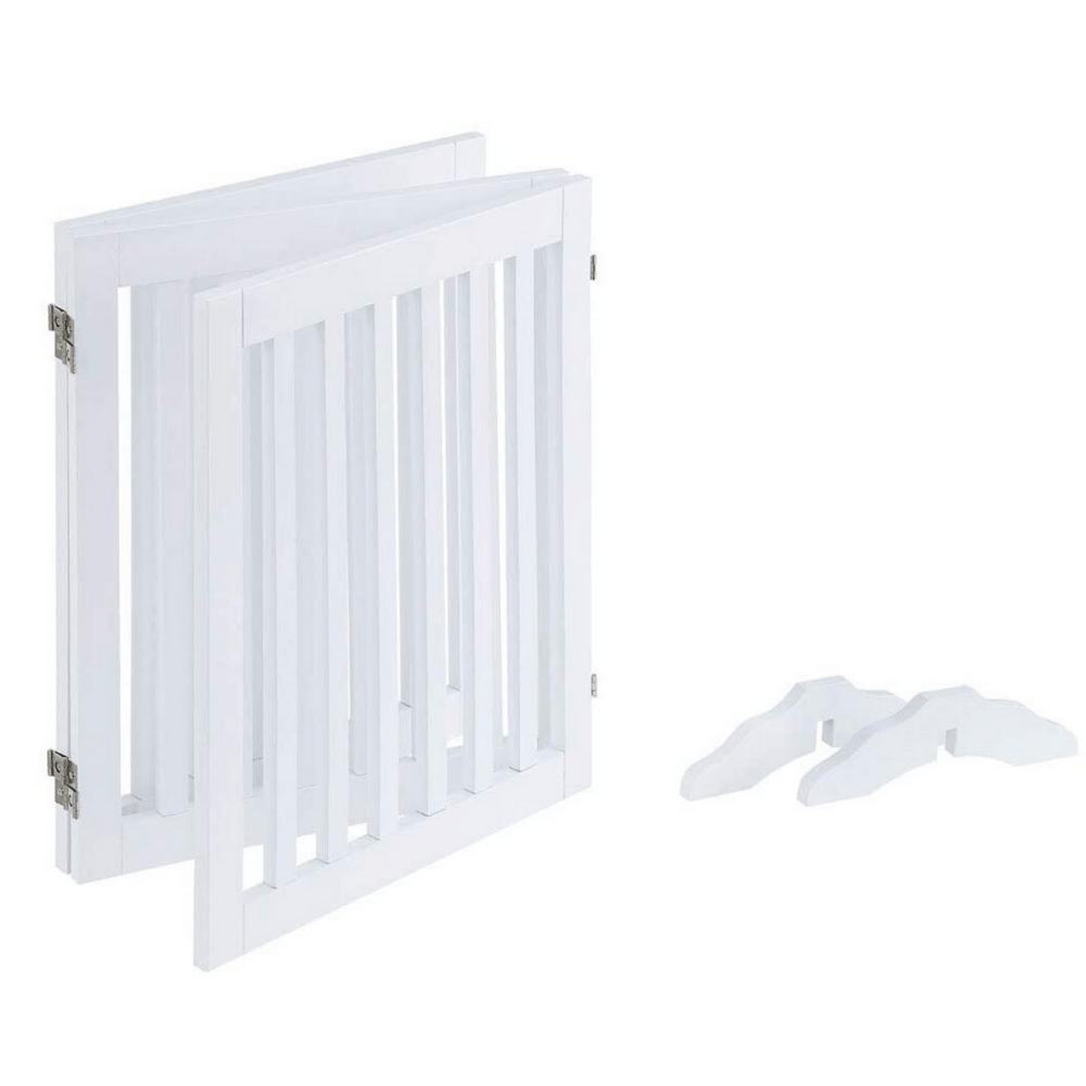 Cat & Dog Flaps: Three Panel Freestanding Dog Gate, White