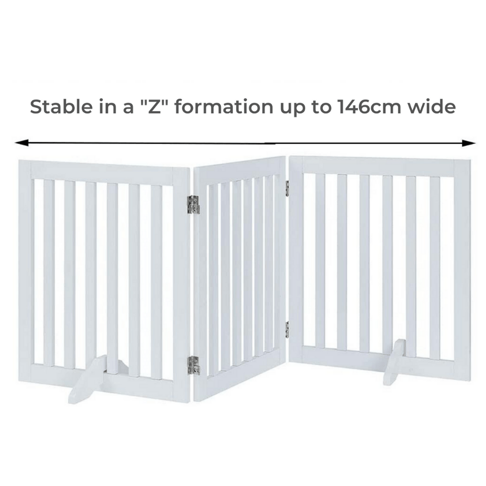 Cat & Dog Flaps: Three Panel Freestanding Dog Gate, White
