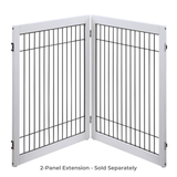 Wooden Dog Pen and Six Panel Pet Gate, White