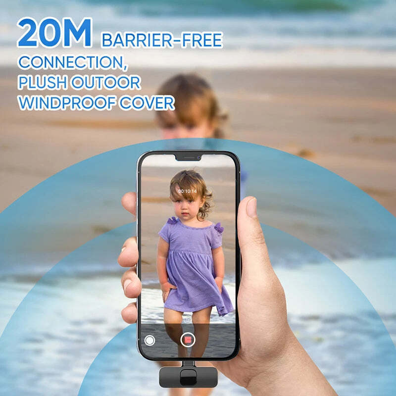 Hridz HZ9 Wireless Rechargeable 1 in 1 Microphone For fast connection Port Devices Recording Interview