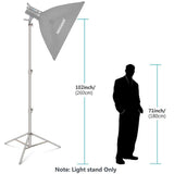 1Pcs Hridz 260cm Stainless Steel Heavy Duty with 1/4" to 3/8" adapter for Studio Softbox, Monolight and Other Photographic Equipment - 1-Stand