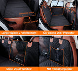 Black PawfectFriend Hard Bottom Car Back Seat Extender & Hammock for Dogs – 63x132cm Waterproof, Heavy-Duty Pet Seat Protector