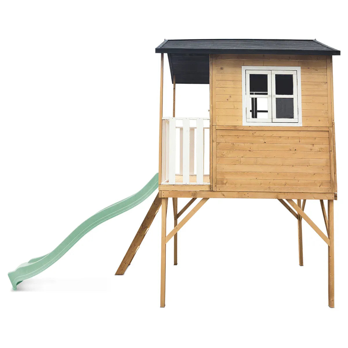 Lifespan Kids Burleigh Cubby House with 2.2m Slide (Pastel Green)