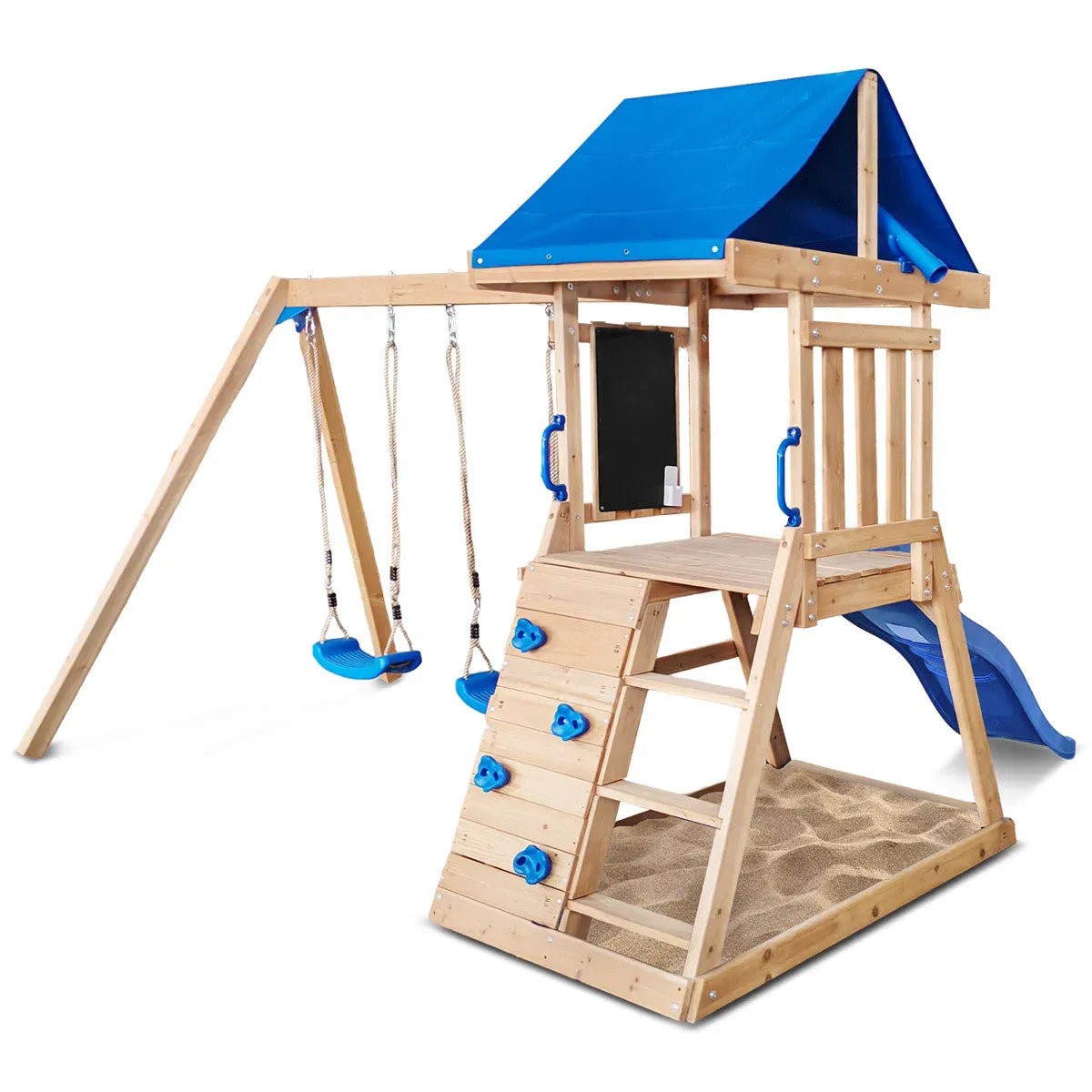 Lifespan Kids Hazelbrook Swing Set & Play Centre with 1.8m Slide (Blue)