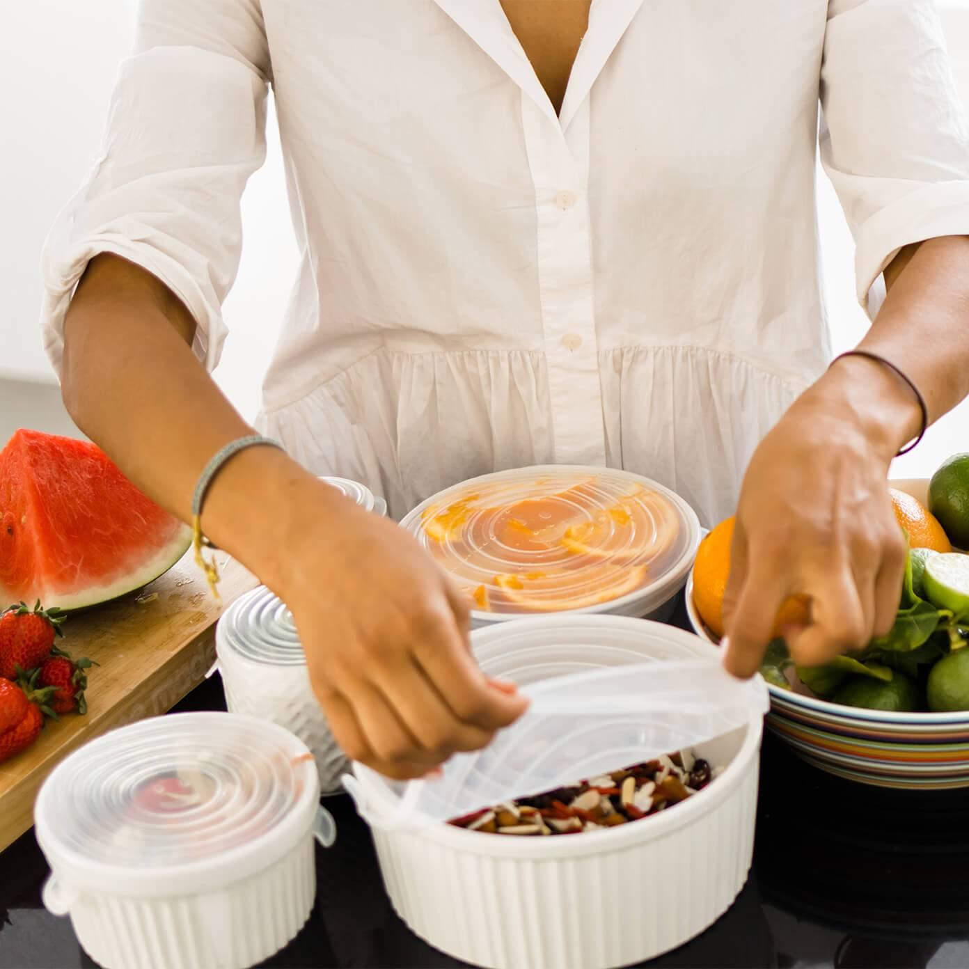 Food Storage: Food Grade Silicone Stretch Lids: Your Ultimate Reusable Food Covers - set of 7 (Test)