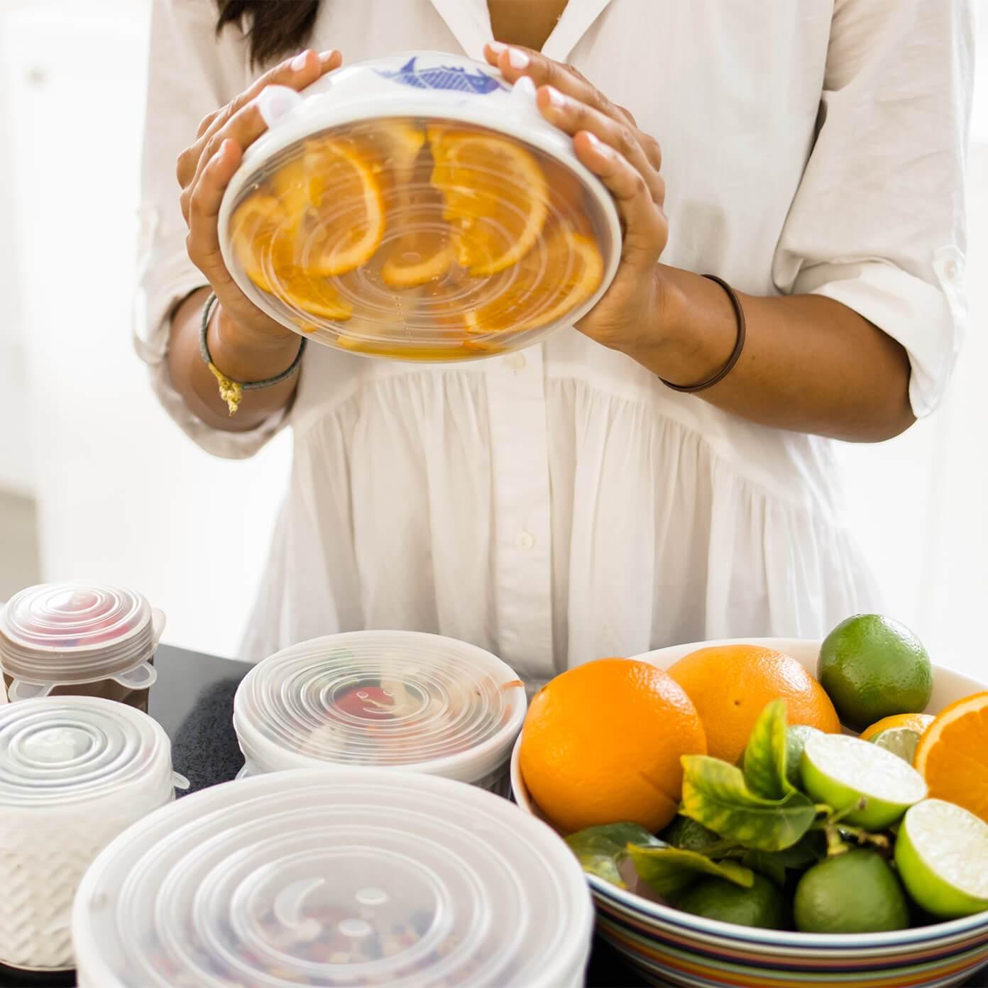 Food Storage: Food Grade Silicone Stretch Lids: Your Ultimate Reusable Food Covers - set of 7 (Test)