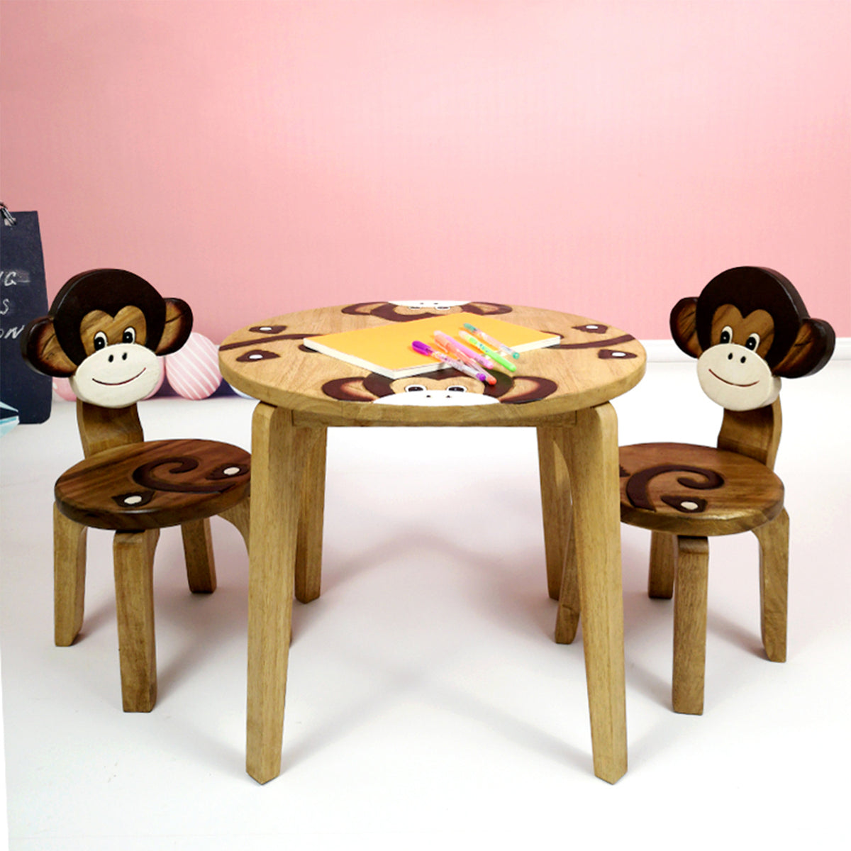Pretend Play: Monkey Table + 2 Chairs Set