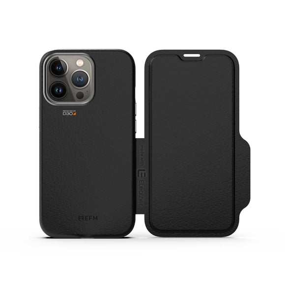 EFM Monaco Leather Wallet Case Armour with D3O 5G Signal Plus for iPhone 13 Pro (6.1